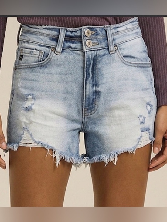 KanCan Pants - KanCan Maurices Distressed Denim Shorts Light Wash High Rise Size 28 121257